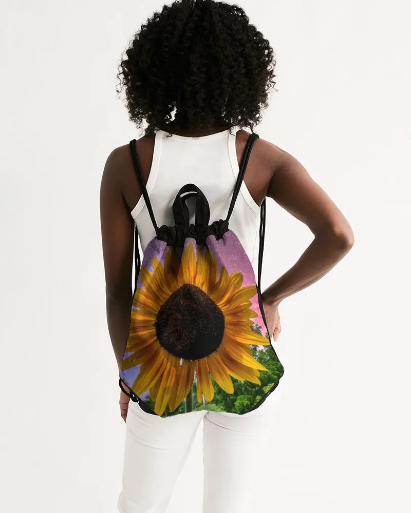 Sunflower Cosmos Canvas Drawstring Bag