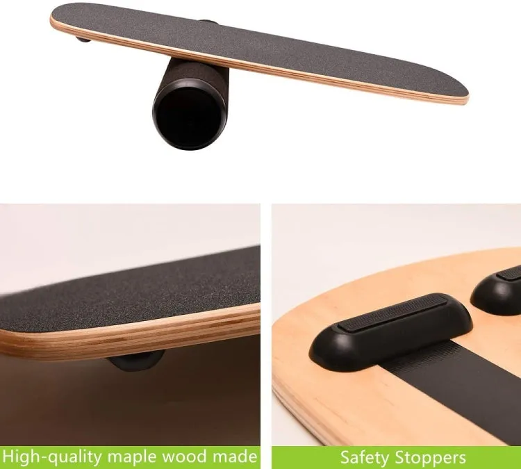 Surfing Ski Balance Board Roller Wooden Yoga Board, Specification: 05B Black Sand