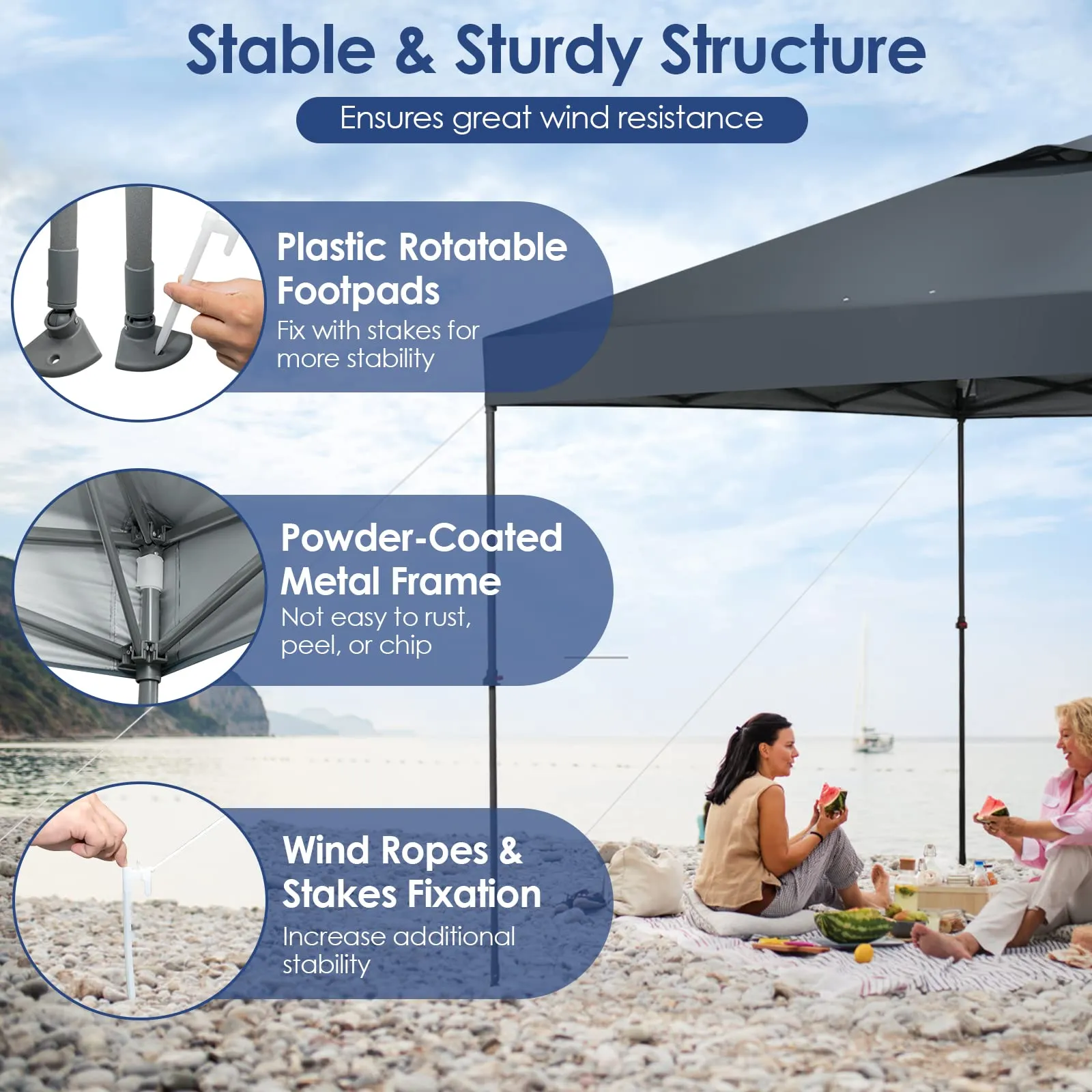 Tangkula 10x10 Ft Pop Up Canopy, 1 Person Set-up Instant Tent with Center Lock