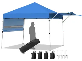 Tangkula 10x17FT Pop Up Canopy Tent, Portable Outdoor Tent w/ Adjustable Dual Awnings