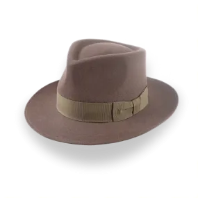 Taupe Brown Wide Brim Fedora For Men | The Sovereign