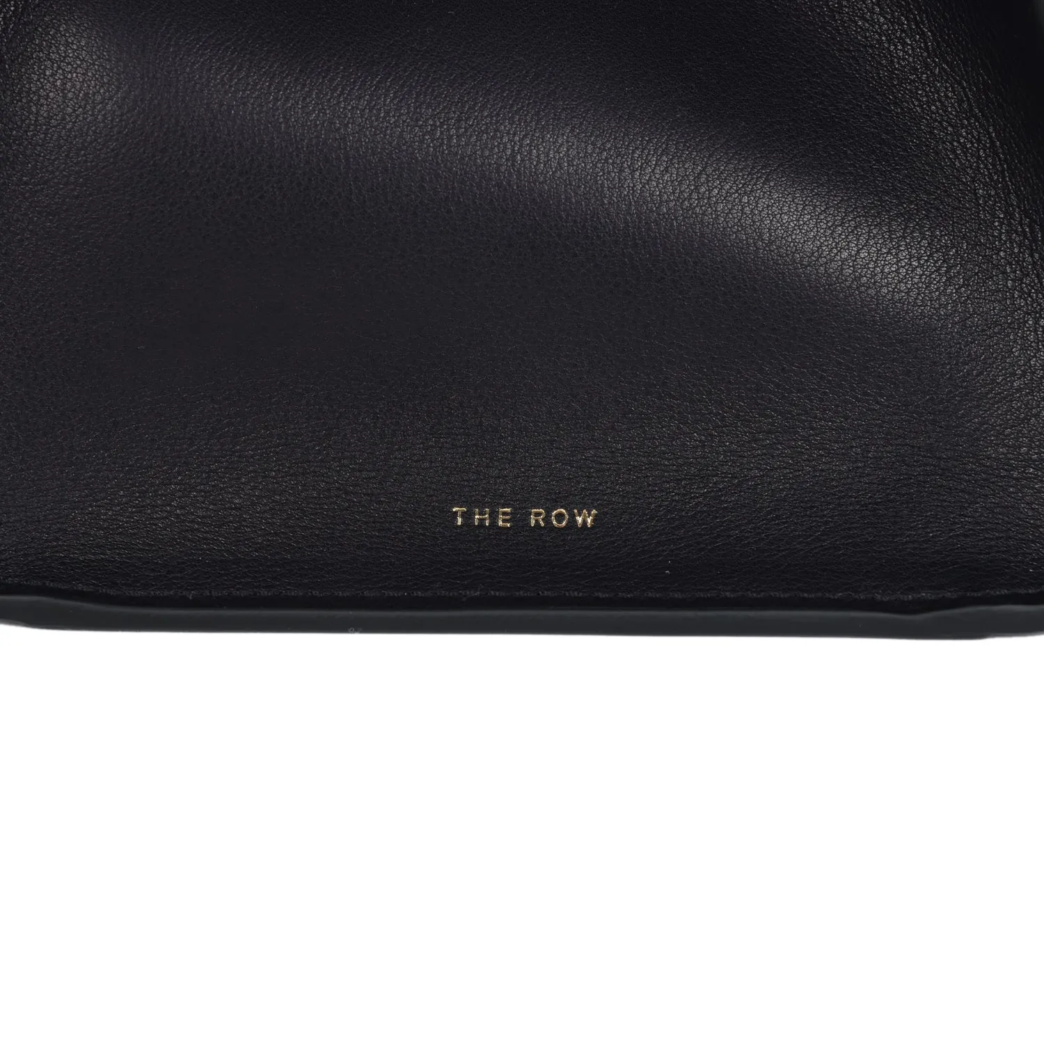 The Row Soft Margaux 12 Bag Black Saddle Leather Gold Hardware