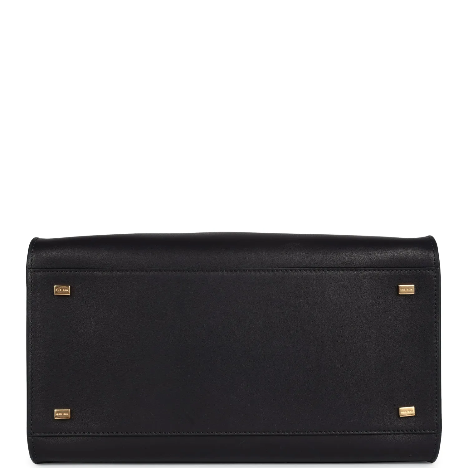 The Row Soft Margaux 12 Bag Black Saddle Leather Gold Hardware