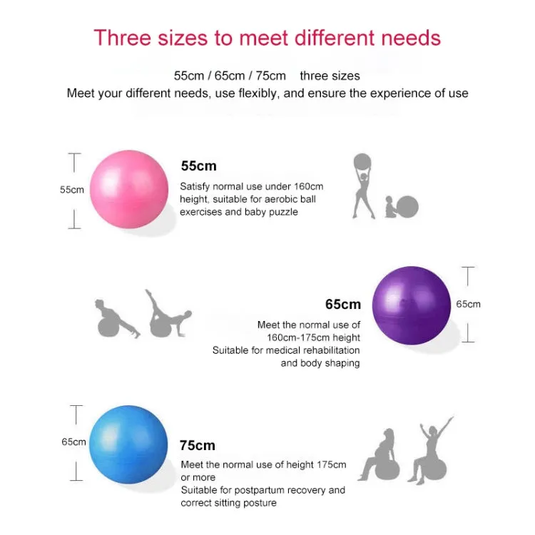 Thickening Explosion-proof Big Yoga Ball Sport Fitness Ball Environmental Pregnant Yoga Ball, Diameter: 75cm(Pink)