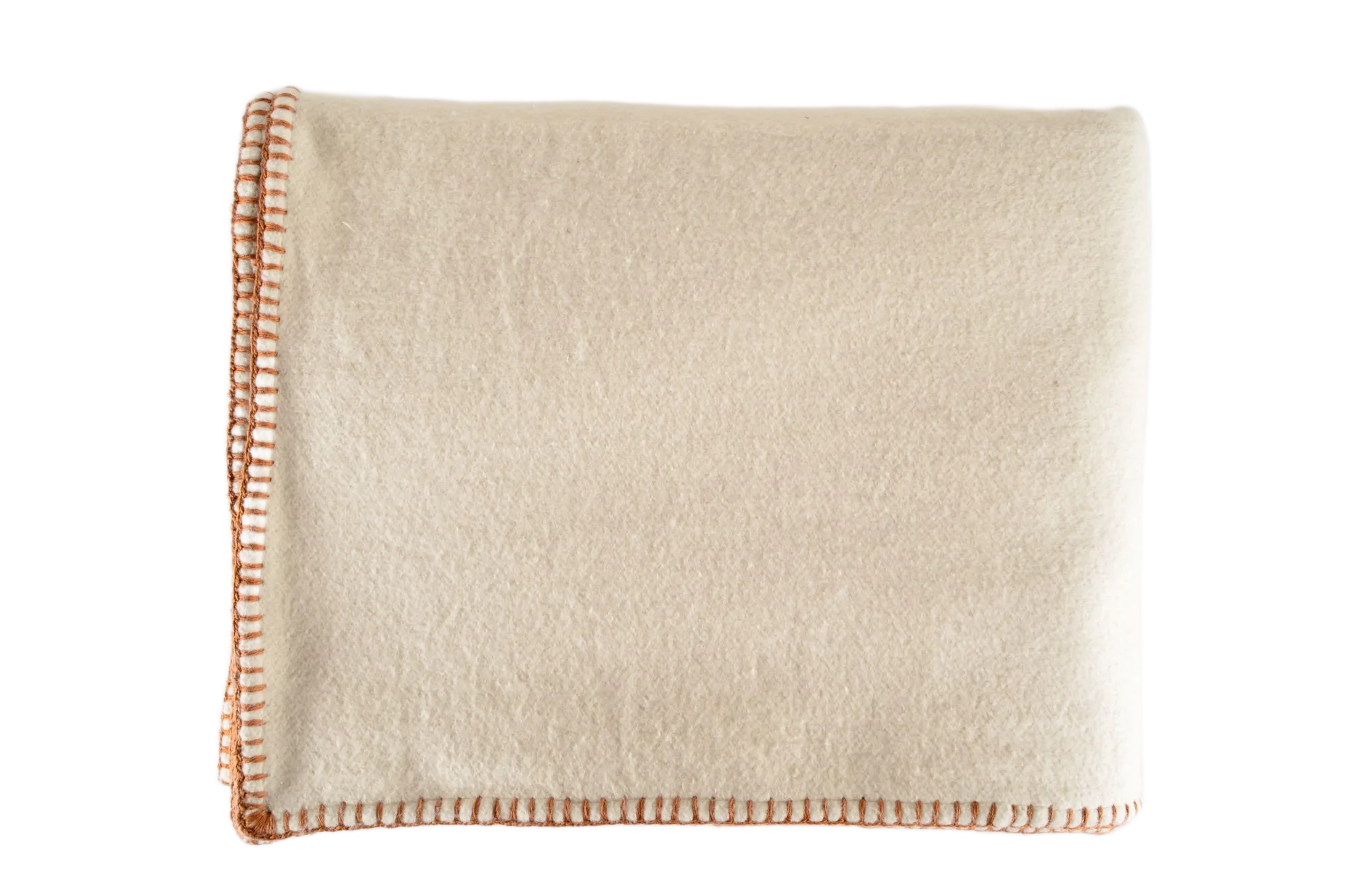 Throw: Eco-cotton with hand stitching, Cinnamon - TH94