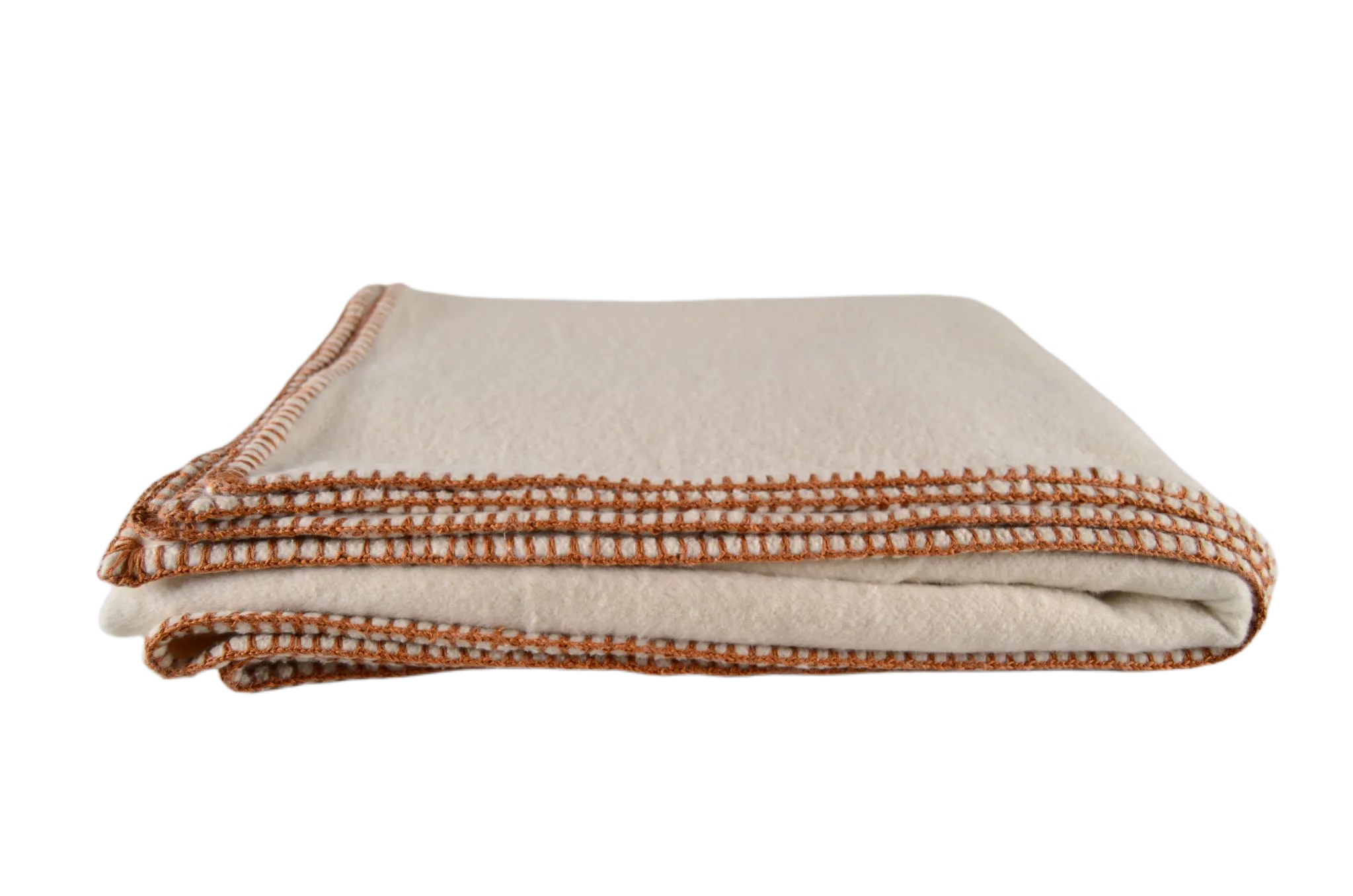 Throw: Eco-cotton with hand stitching, Cinnamon - TH94