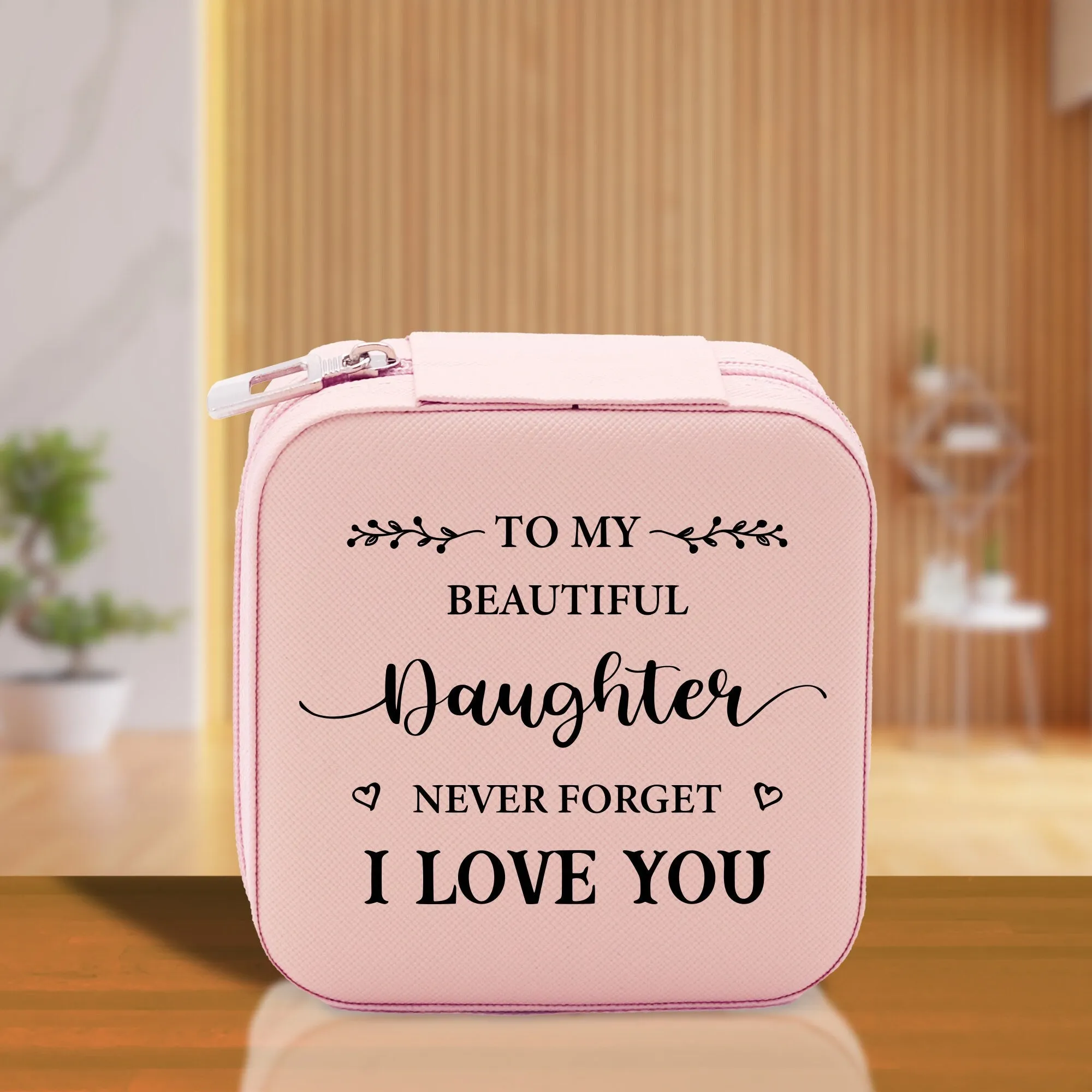 To My Beautiful Daughter Never Forget I Love Cotton Canvas Tote Bag Daughter Birthday Gift From Mother to Daughter Jewelry Box Gift