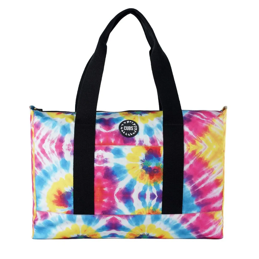 Turquoise Pineapple & Bright Tie Dye Double Face Tote Bag