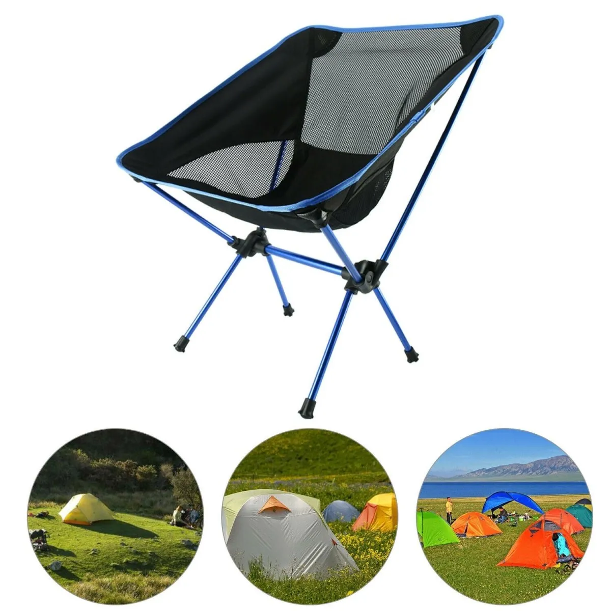 Ultralight Aluminum Alloy Folding Camping Camp Chair Outdoor Hiking Green