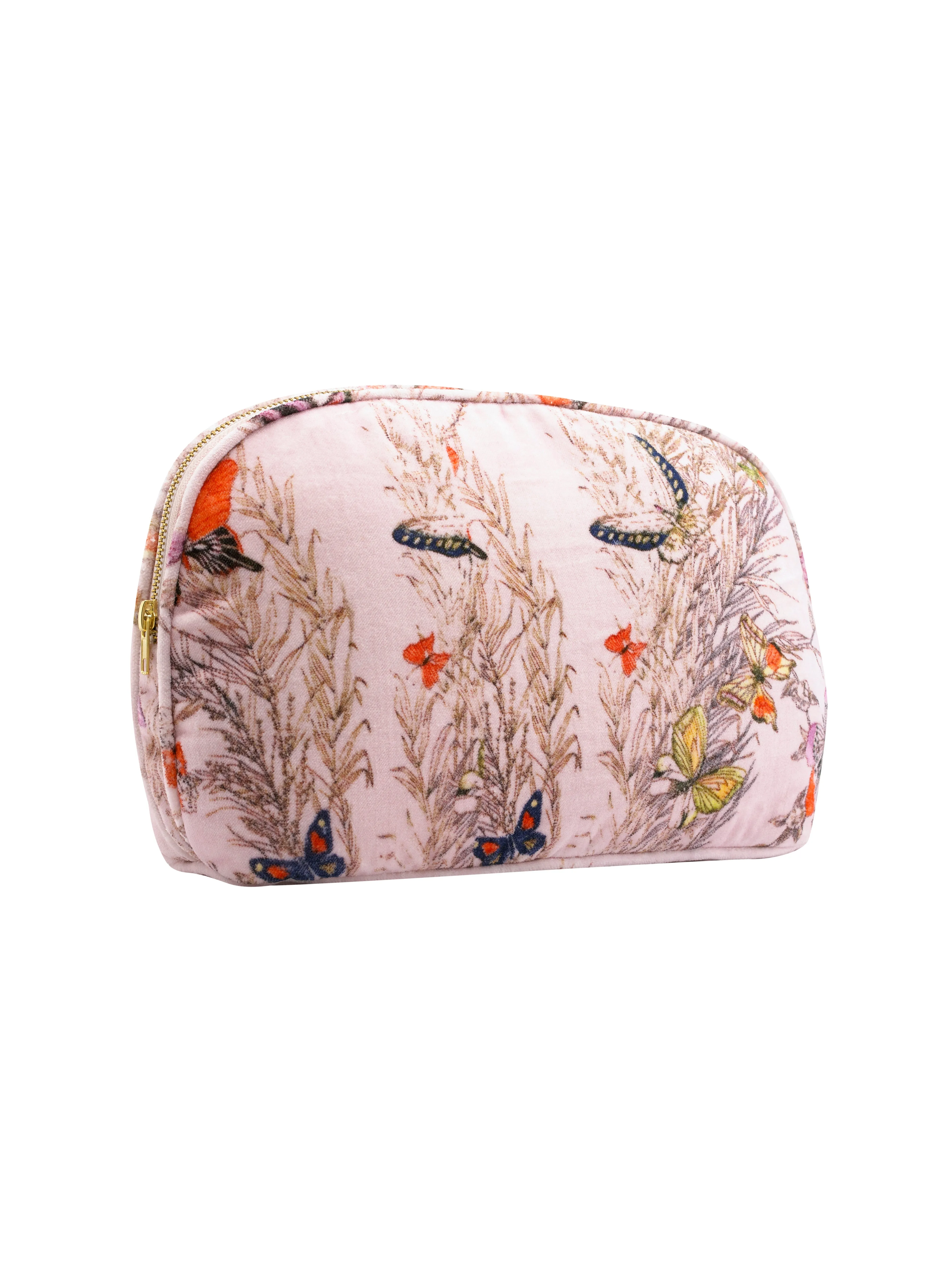 Velvet Half Moon Cosmetic Bag Evening Flutters