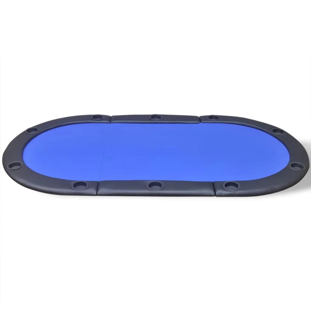 vidaXL 10-Player Foldable Poker Tabletop Blue