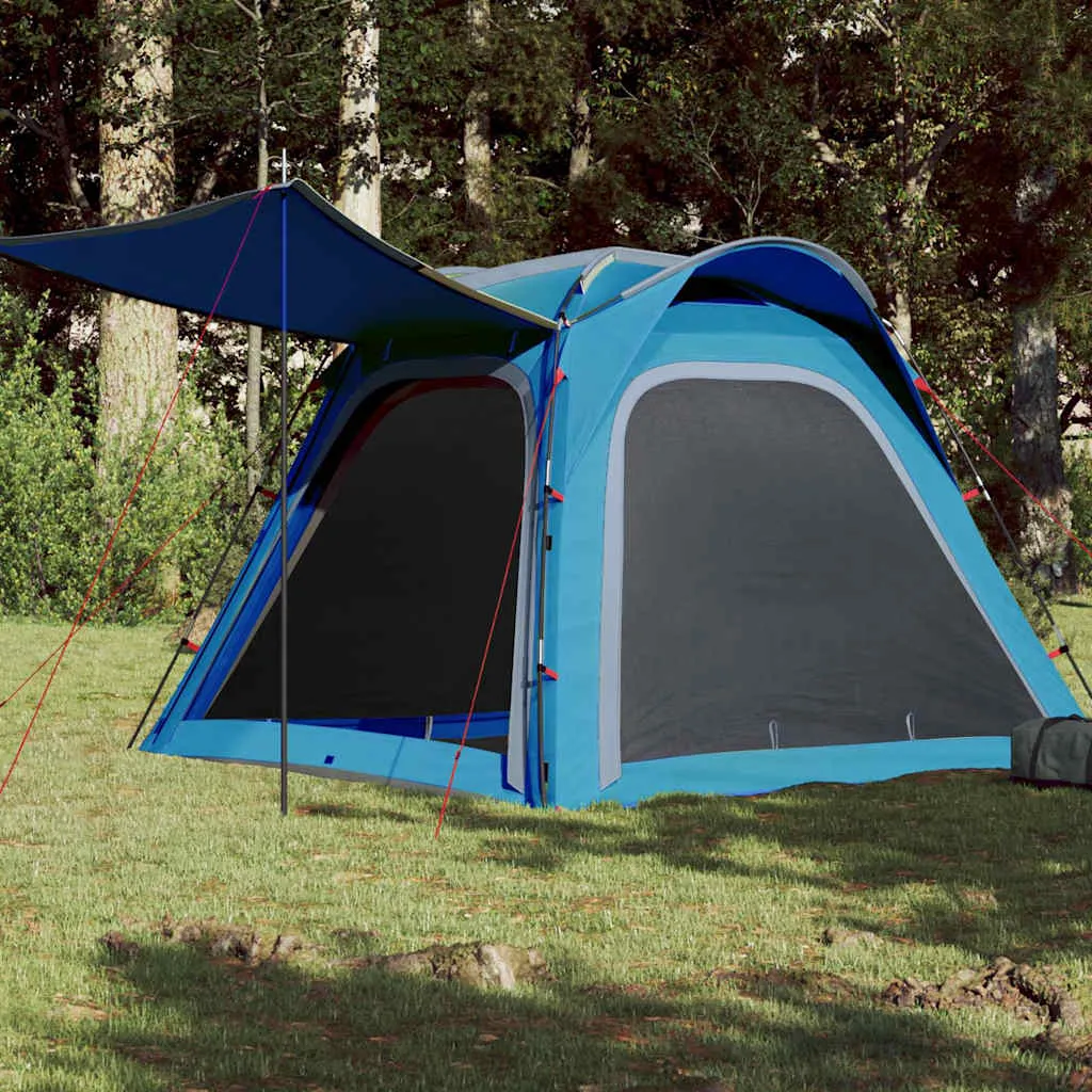 vidaXL Camping Tent 4-Person Blue Quick Release Waterproof