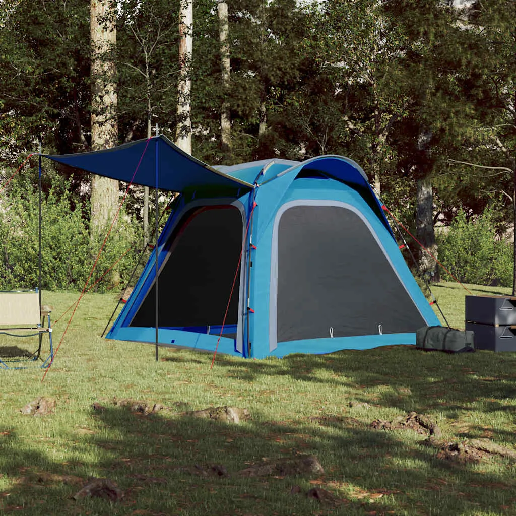 vidaXL Camping Tent 4-Person Blue Quick Release Waterproof