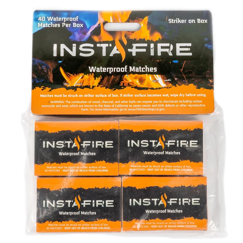 Waterproof Matches (4-pack of matchboxes) by InstaFire