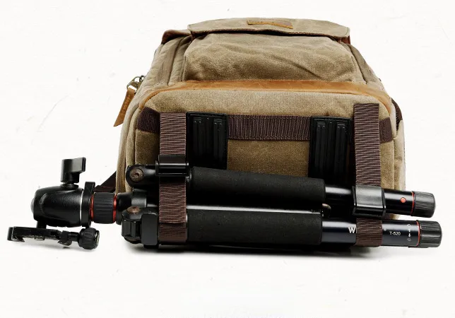 Waxed Canvas Backpack with Inside SLR Camera Bag 279