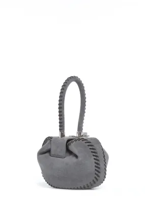 Whipstitch Demi Bag in Charcoal Suede