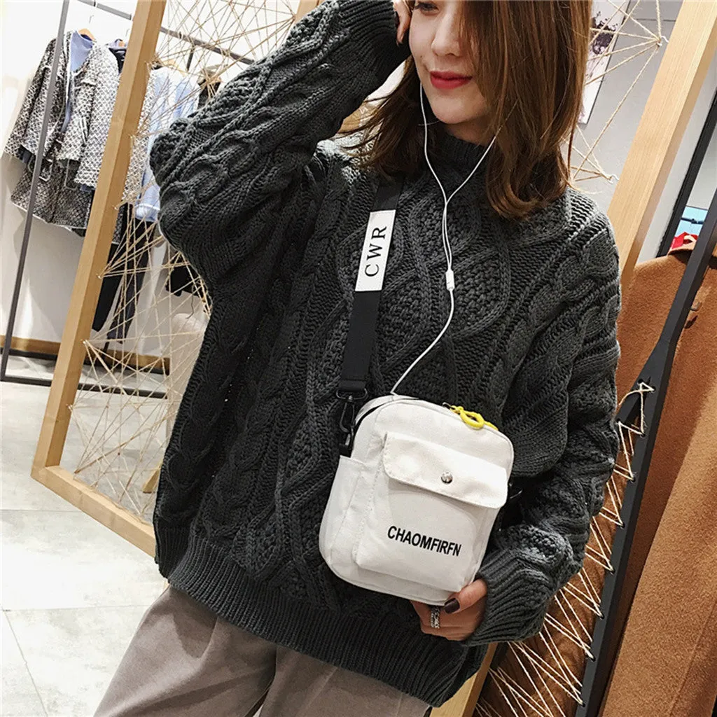 Women Shoulder Bag Fashion Pure Color Casual Tote Outdoor Bag