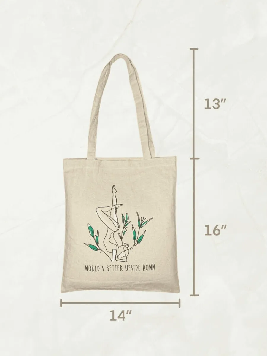 World's better upside down - 100% Cotton Canvas Tote Bag