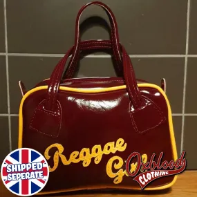 Yellow & Burgundy Reggae Girl Handbag - Gwenda Style - Hand-stitched Trojan Reggae Bag