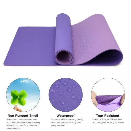 Yoga-1 Kono TPE Non-slip Classic Yoga Mat - Purple And Pink | Eco-friendly & Durable
