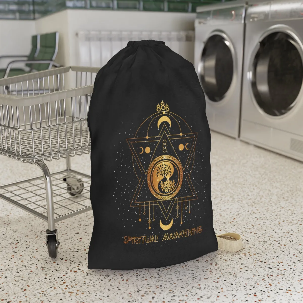 Yoga Spiritual Meditation Laundry Bag - Awakening 888 Angel Number