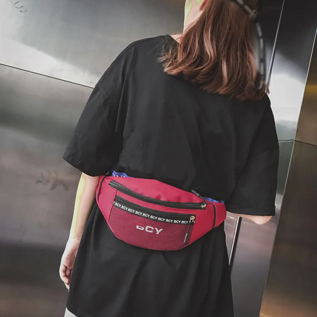 Zipper Canvas Waist Bag